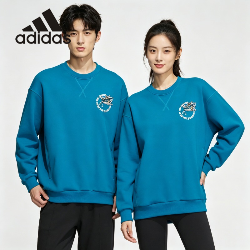 Street Fashion Adidas - هودي أديداس بطبعة صدرية كبيرة، تصميم