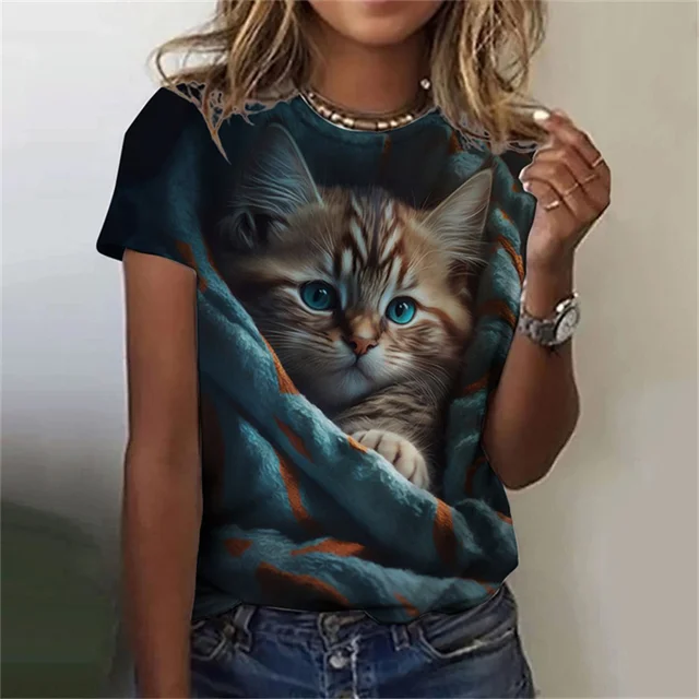 تي شيرت نسائي مطبوع عليه شكل ق - مراجعة Fashion Street Cat وسعره
