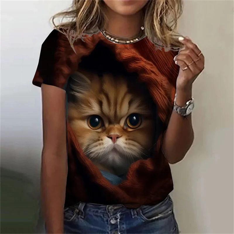 تي شيرت نسائي مطبوع عليه شكل ق - مراجعة Fashion Street Cat وسعره