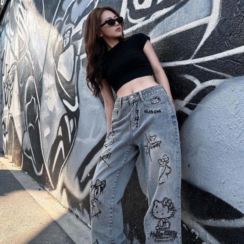 جينز نسائي كاجوال بتصميم كرتون - مراجعة Street Fashion Of Japan وسعره