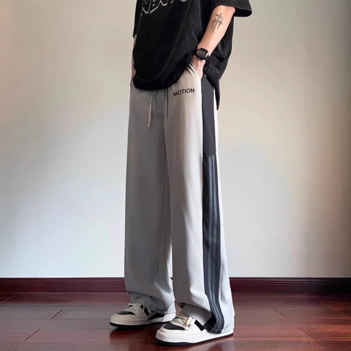 بنطلون كاجوال رجالي واسع الساق - مراجعة Street Fashion Couple وسعره